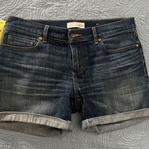 EUC Loft Jean Denim Shorts Dark Wash Size 0 25 waist
